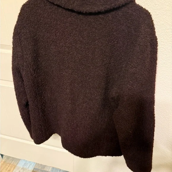 Eileen Fisher Dark Brown Teddy Jacket - Picture 3 of 10